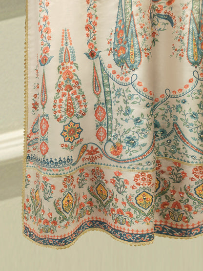 3-Piece Pure Digital Printed Silk Suit – Luxury Elegant Women's Formal Wear