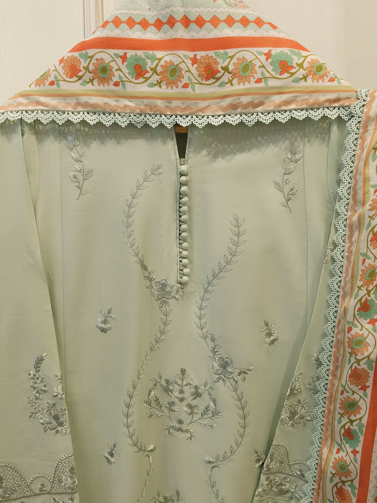3 Piece - Embroidered Cambric Suit