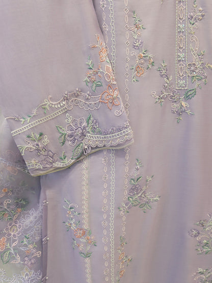 3 Piece - Pure Embroidered Cotton Net Suit