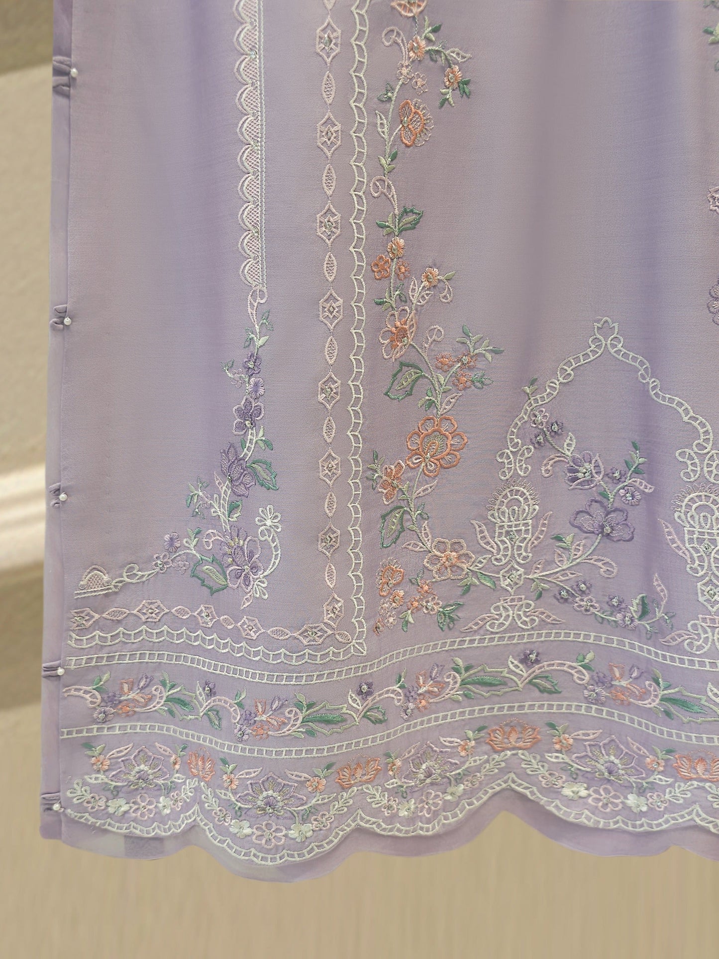 3 Piece - Pure Embroidered Cotton Net Suit
