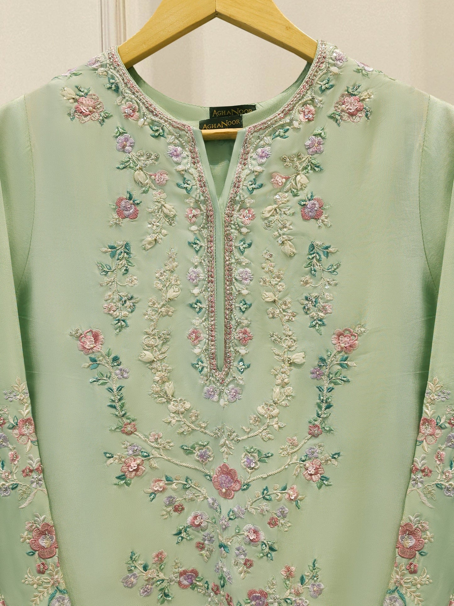 Pure Embroidered Sheesha Silk Shirt
