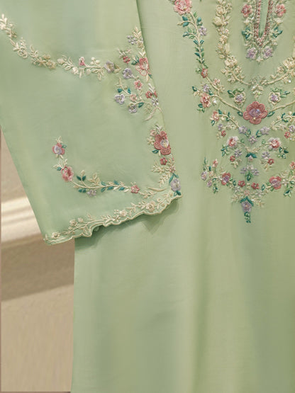 Pure Embroidered Sheesha Silk Shirt