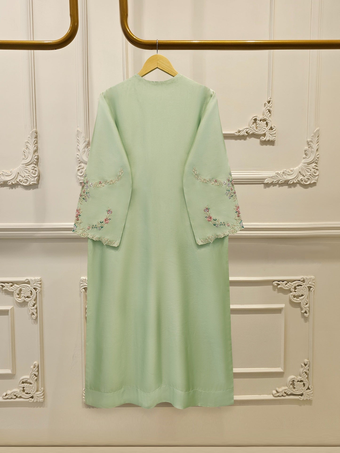 Pure Embroidered Sheesha Silk Shirt