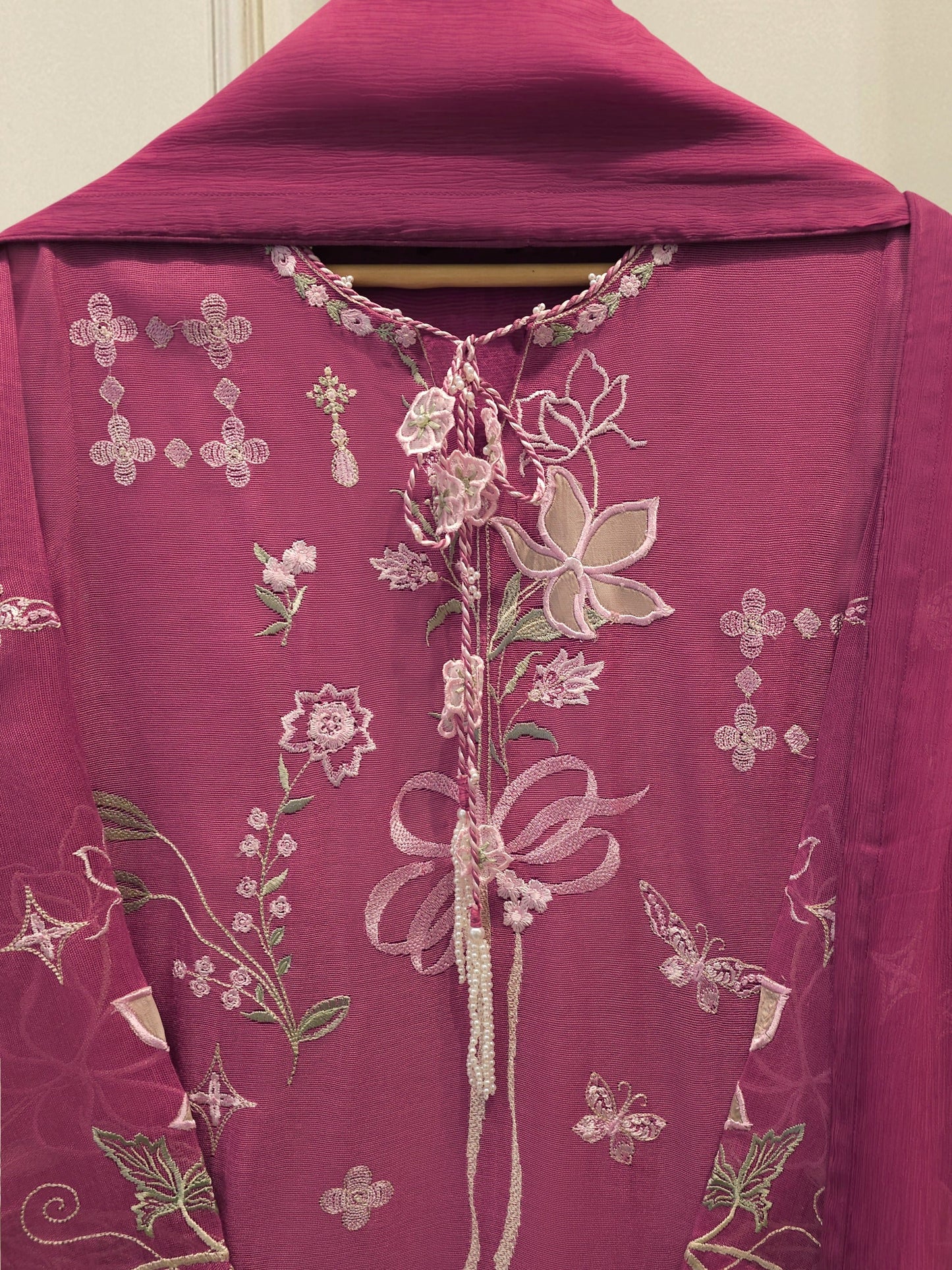 3 Piece - Pure Embroidered Cotton Net Suit