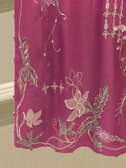 3 Piece - Pure Embroidered Cotton Net Suit