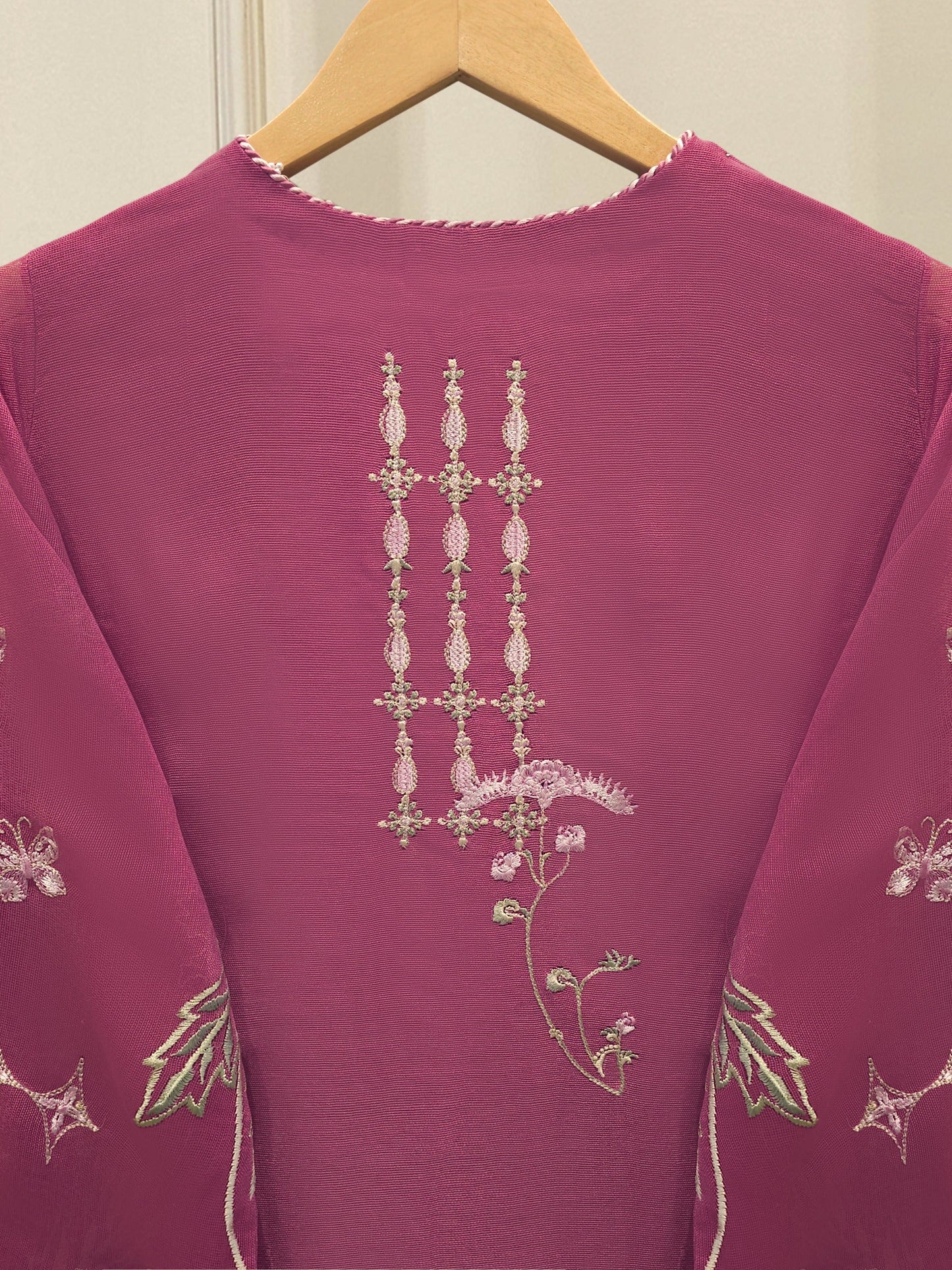 3 Piece - Pure Embroidered Cotton Net Suit
