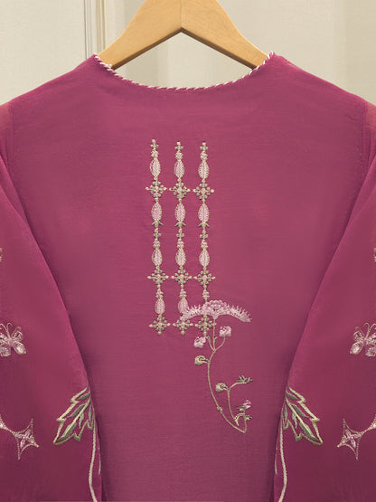 3 Piece - Pure Embroidered Cotton Net Suit