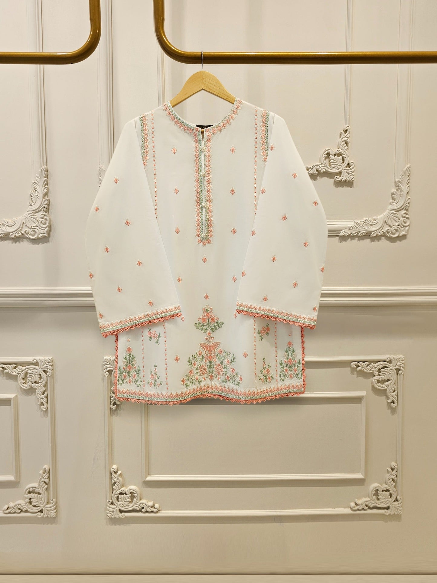 2 Piece - Embroidered Cambric Suit