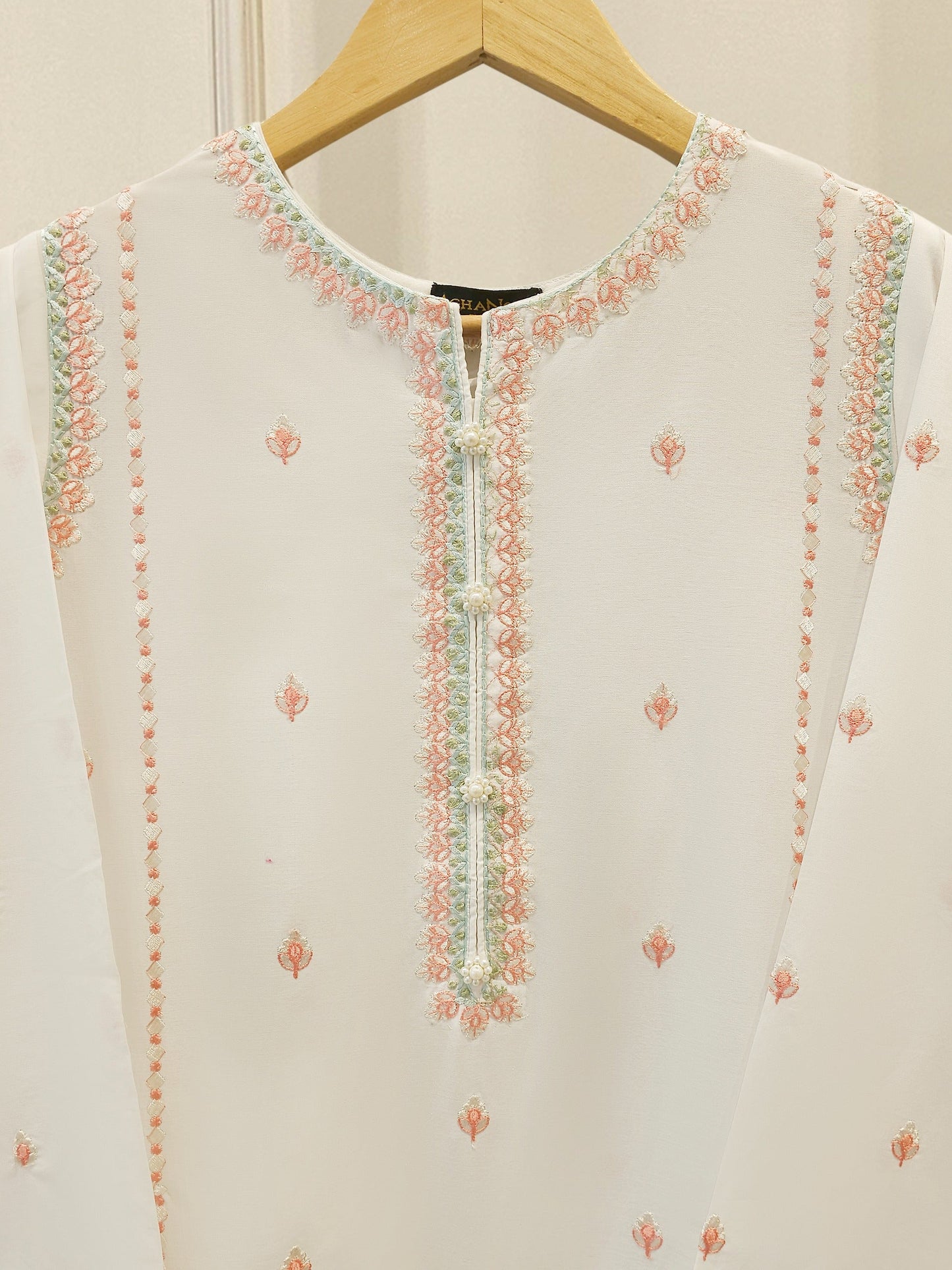 2 Piece - Embroidered Cambric Suit