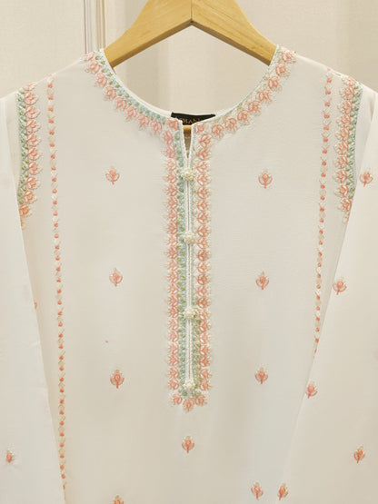 2 Piece - Embroidered Cambric Suit