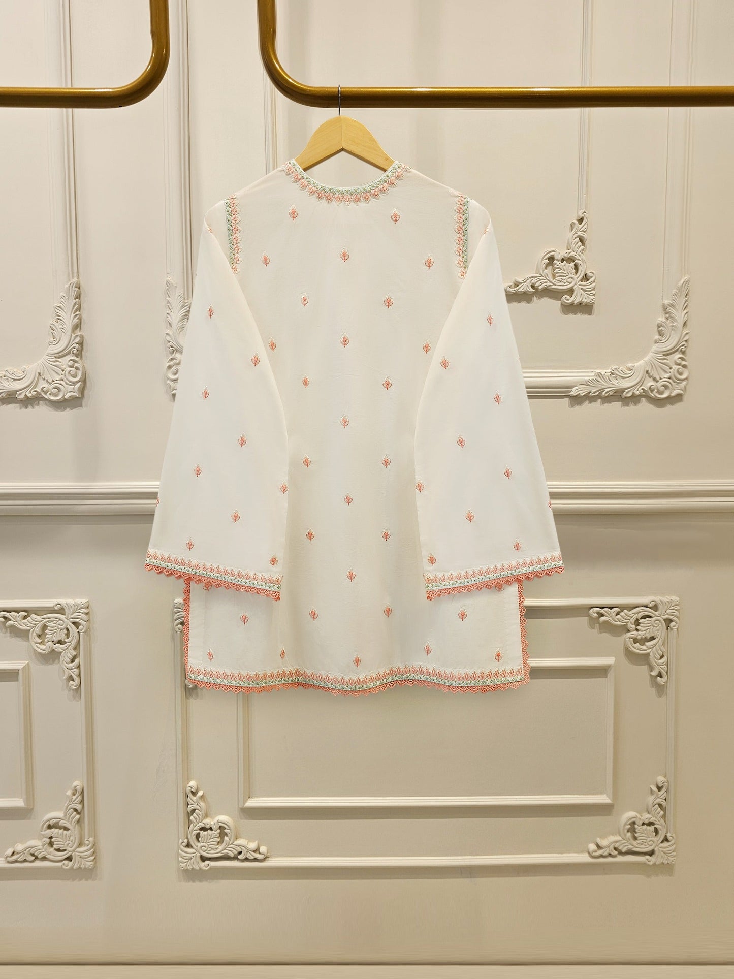 2 Piece - Embroidered Cambric Suit