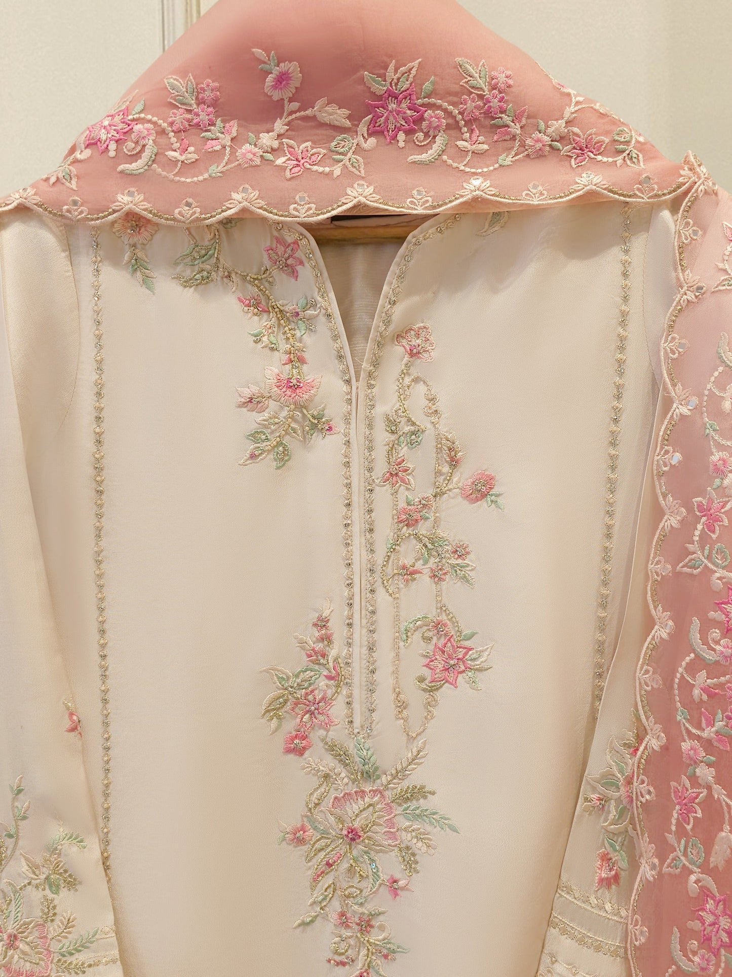 3 Piece- Pure Shisha Silk Embroidered Suit