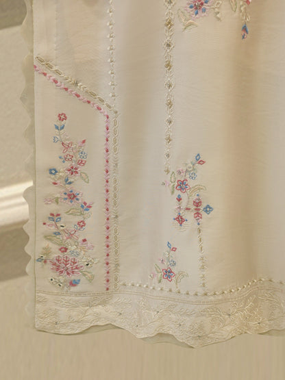 3 Piece- Pure Shisha Silk Embroidered Suit