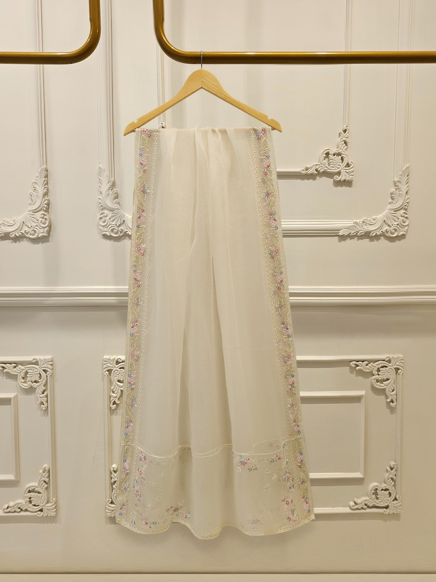 3 Piece- Pure Shisha Silk Embroidered Suit