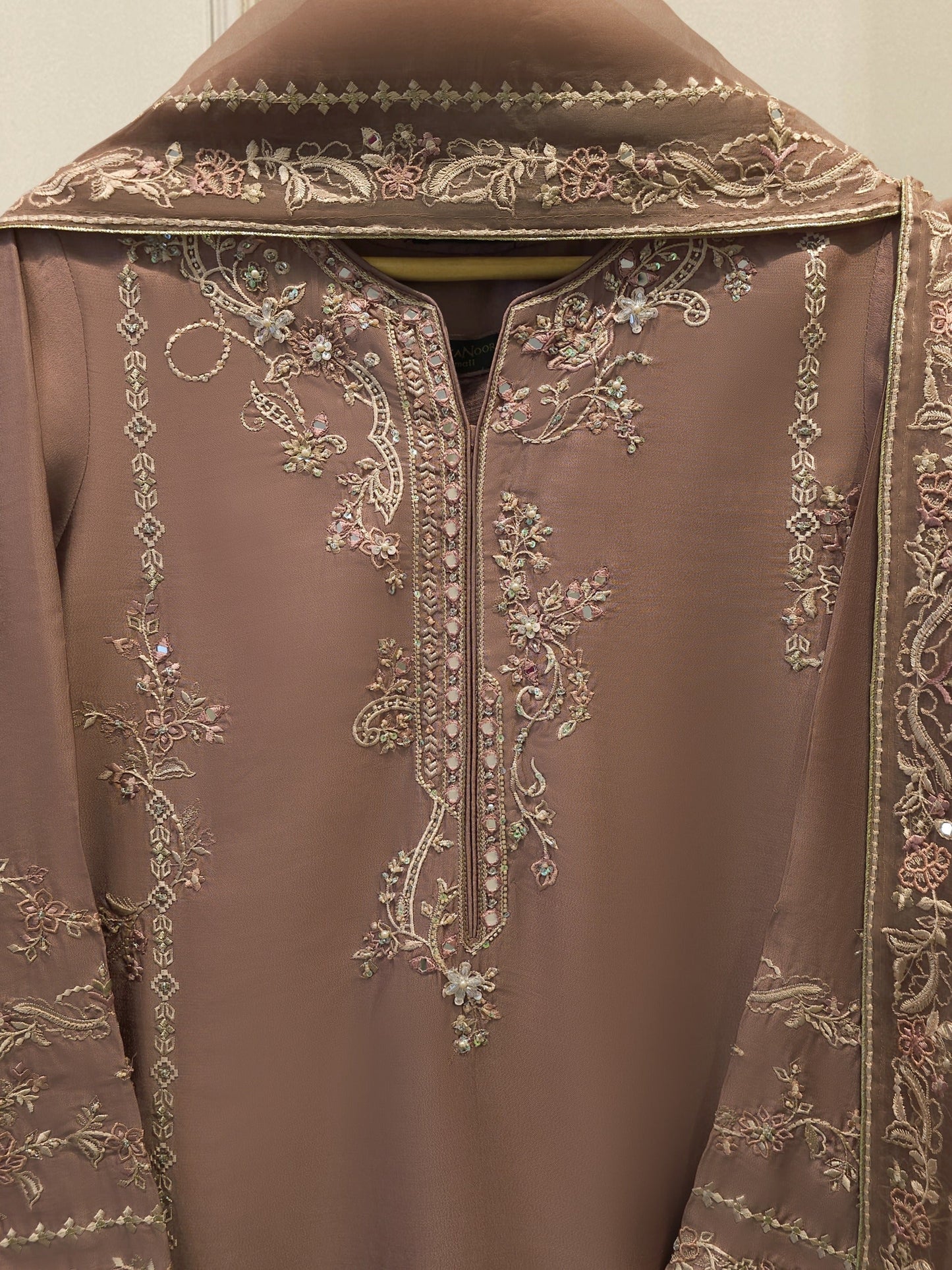 3 Piece- Pure Shisha Silk Embroidered Suit