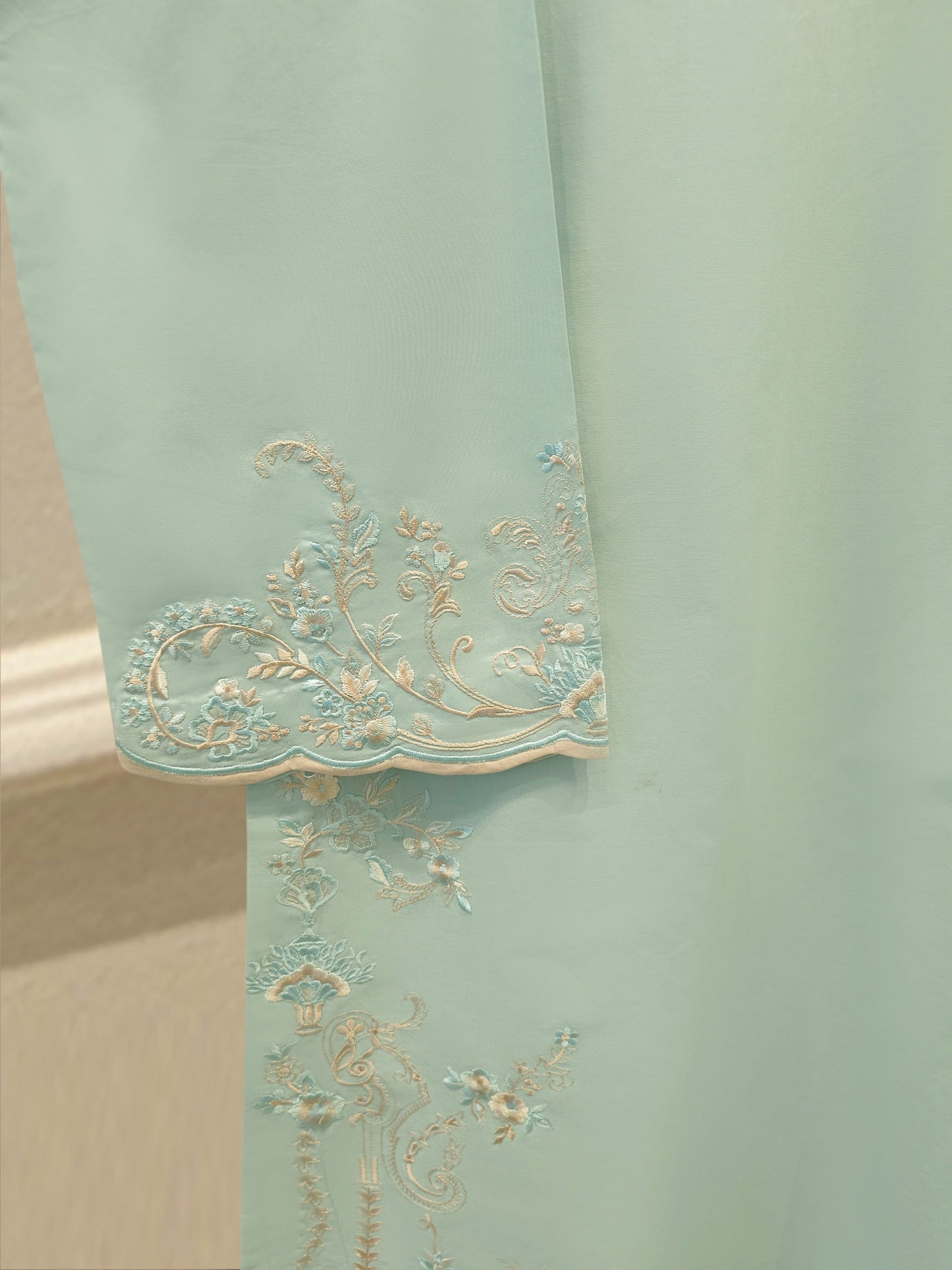 2 Piece - Embroidered Cambric Suit