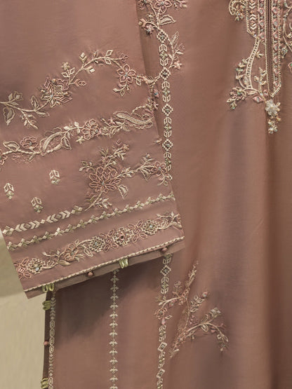 3 Piece- Pure Shisha Silk Embroidered Suit
