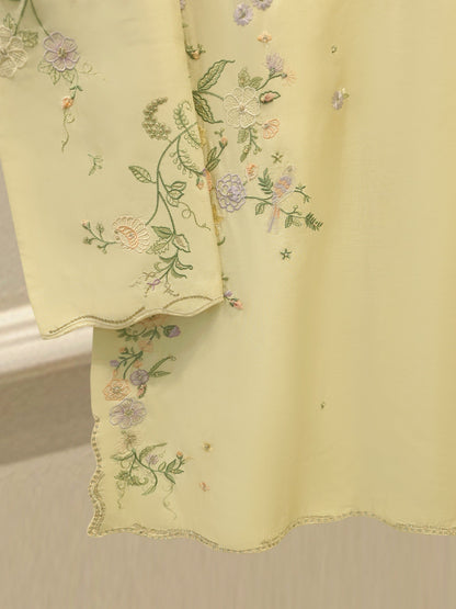 2 Piece - Embroidered Shesha Silk suit