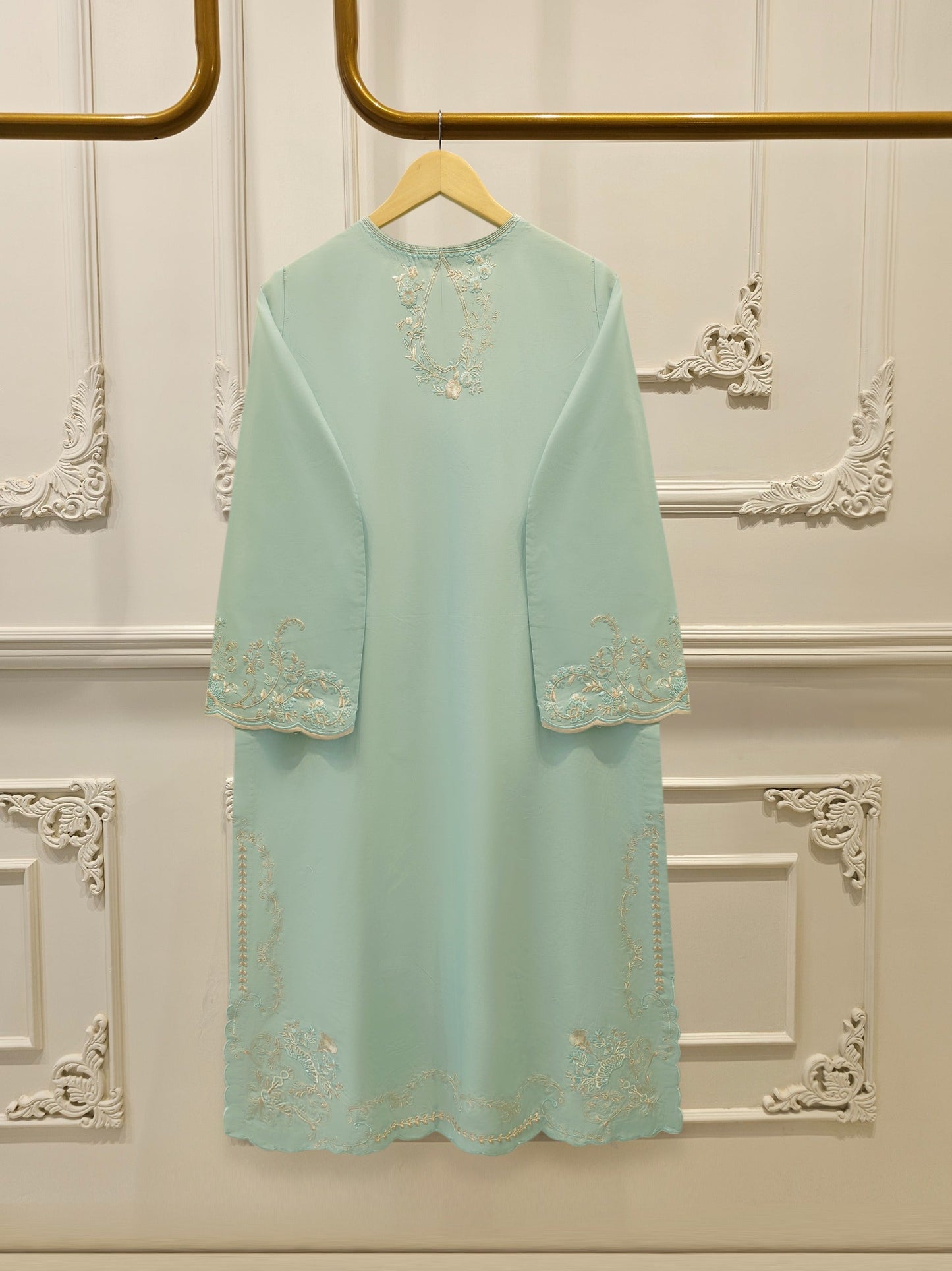 2 Piece - Embroidered Cambric Suit