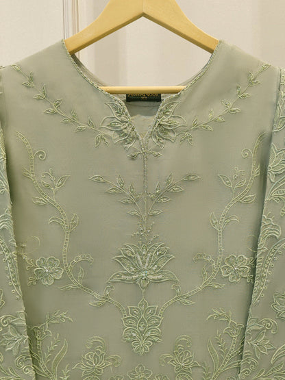2 Piece - Pure Organza Embroidered Suit