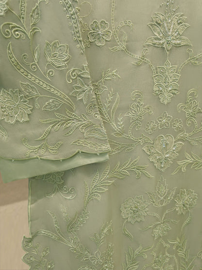 2 Piece - Pure Organza Embroidered Suit