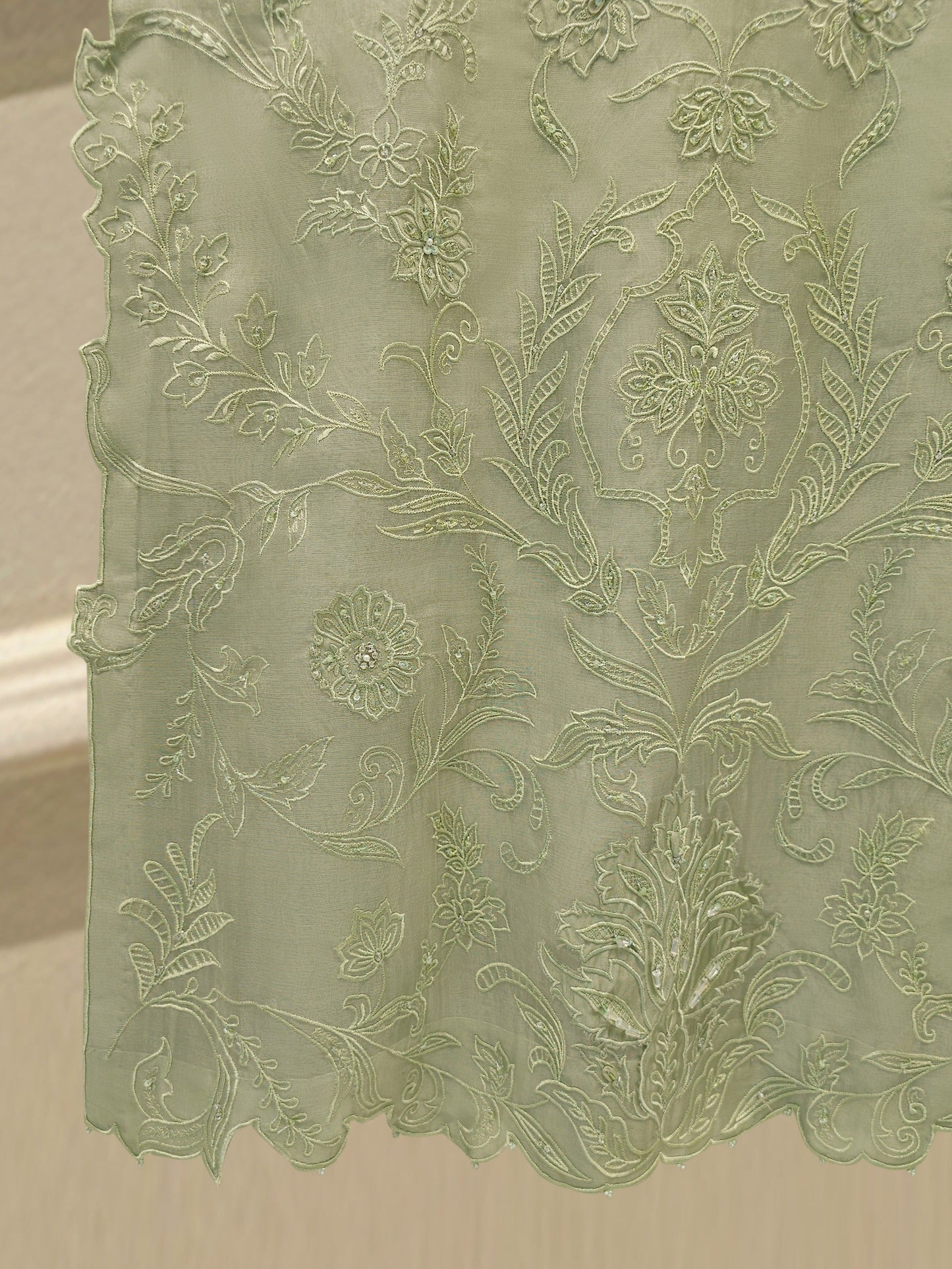 2 Piece - Pure Organza Embroidered Suit