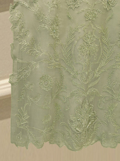 2 Piece - Pure Organza Embroidered Suit