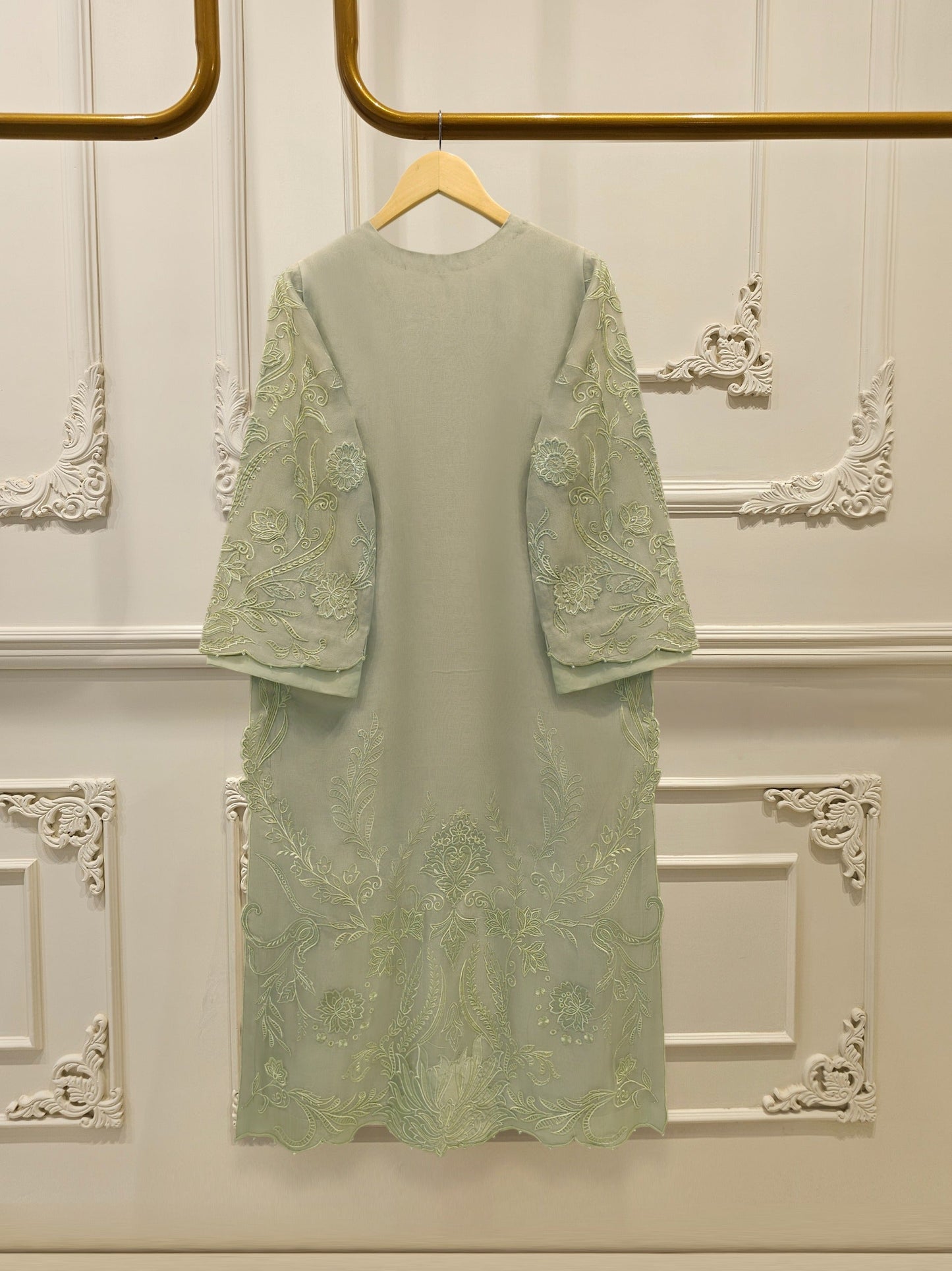 2 Piece - Pure Organza Embroidered Suit