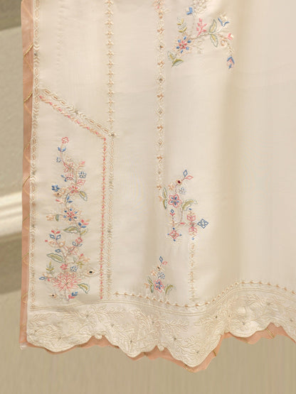 3 Piece- Pure Shisha Silk Embroidered Suit S115039