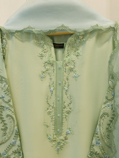 3 Piece- Pure Shisha Silk Embroidered Suit