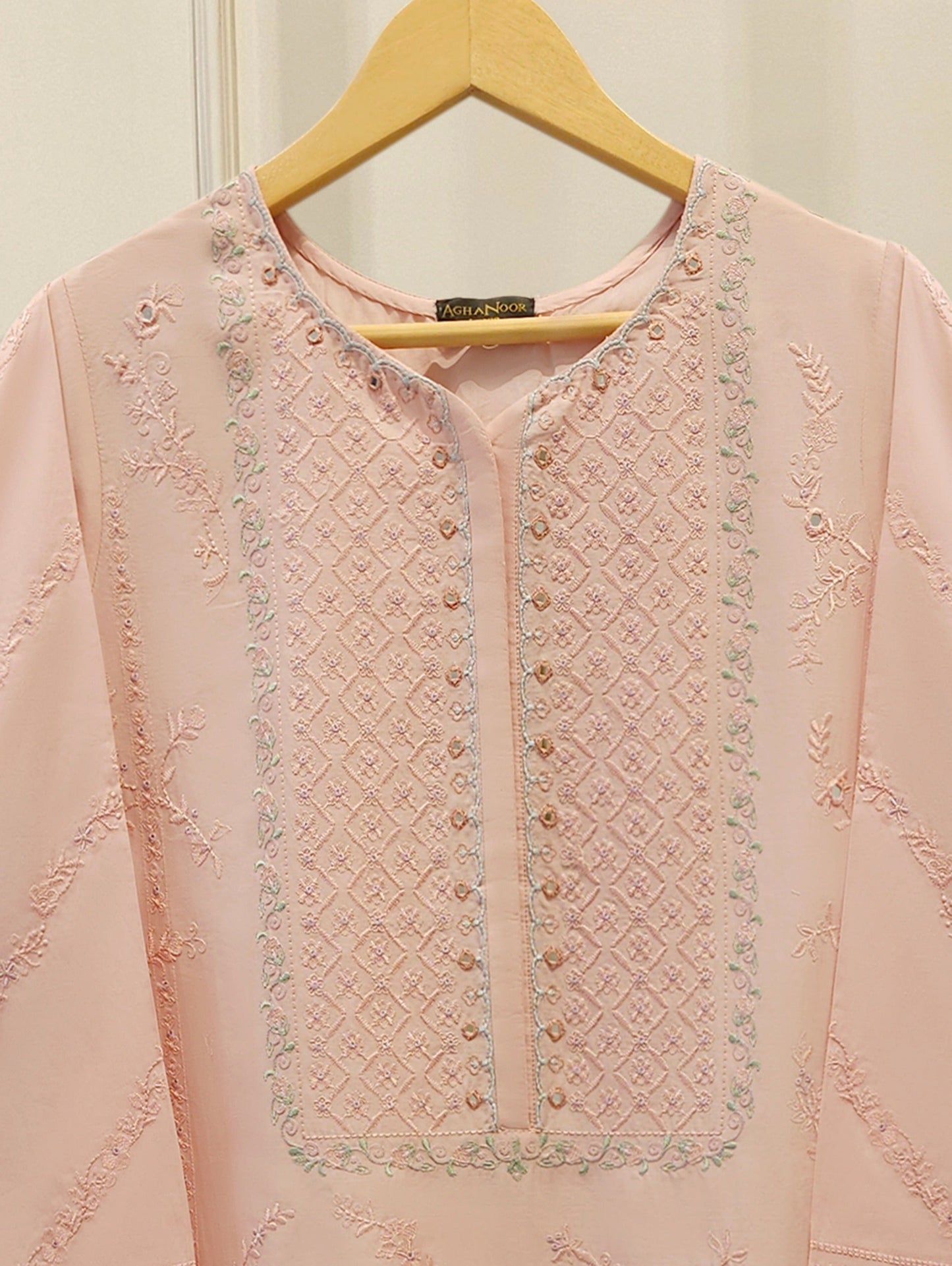 2 Piece - Embroidered Cambric Suit