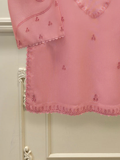 2 Piece - Pure Embroidered Cotton Net Suit S113103