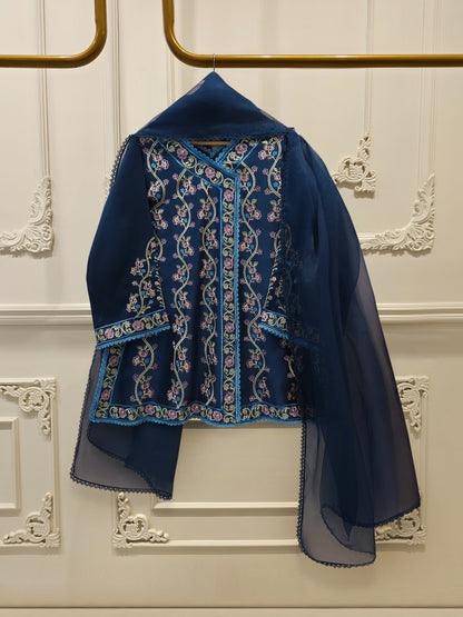 3 Piece- Pure Shisha Silk Embroidered Suit S115078