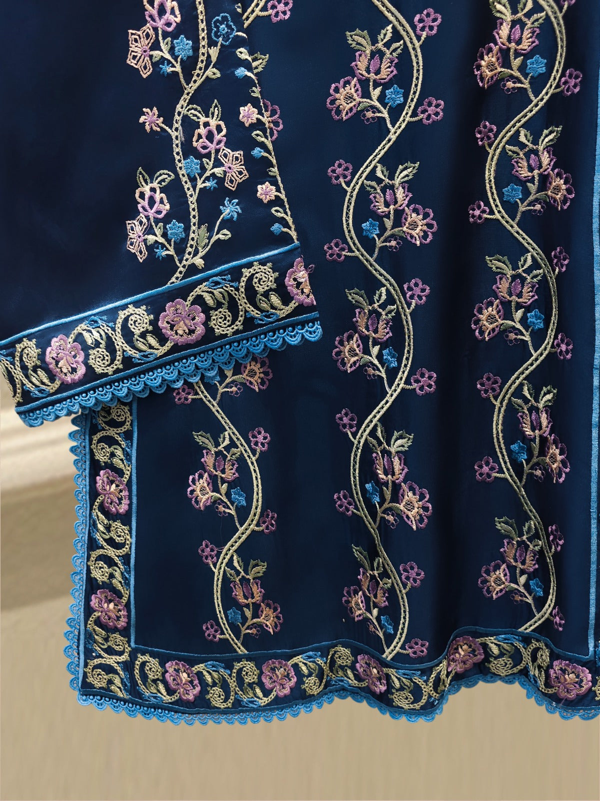 3 Piece- Pure Shisha Silk Embroidered Suit S115078