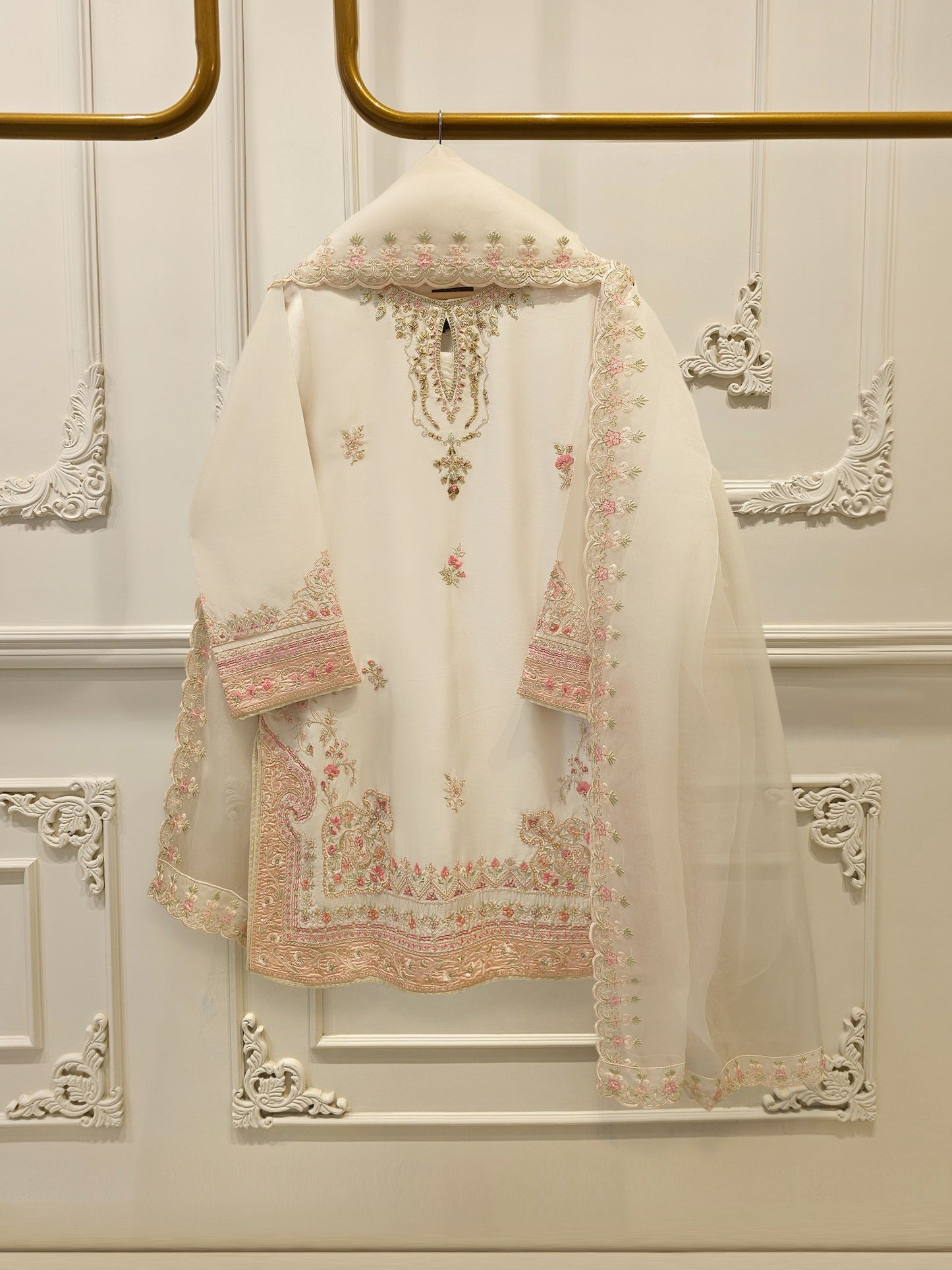 3 Piece- Pure Shisha Silk Embroidered Suit S115086