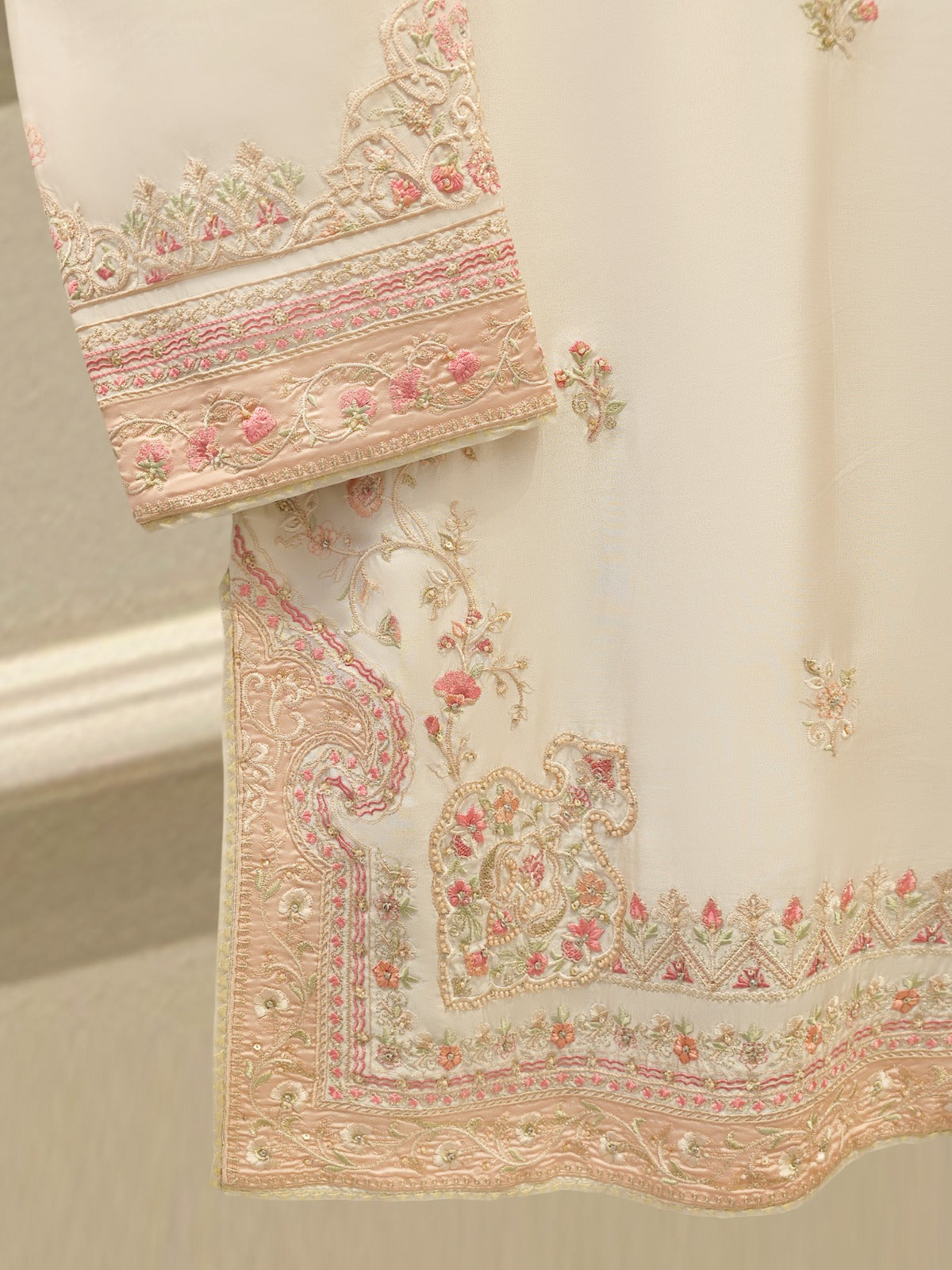 3 Piece- Pure Shisha Silk Embroidered Suit S115086