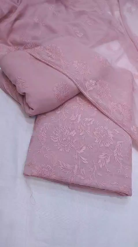 3 pcs Bareeza Chiffon Dress
