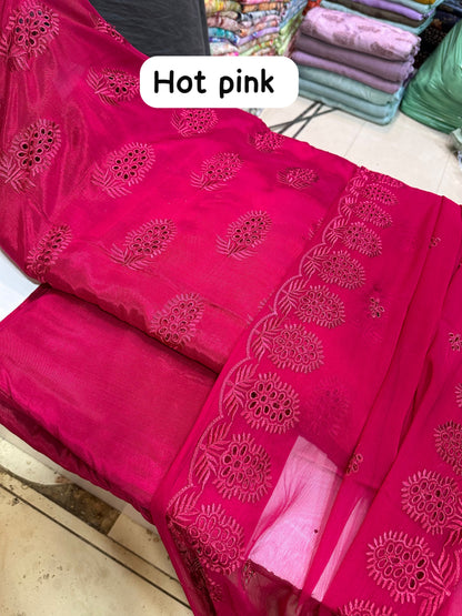 Pure silk Cutwork suit