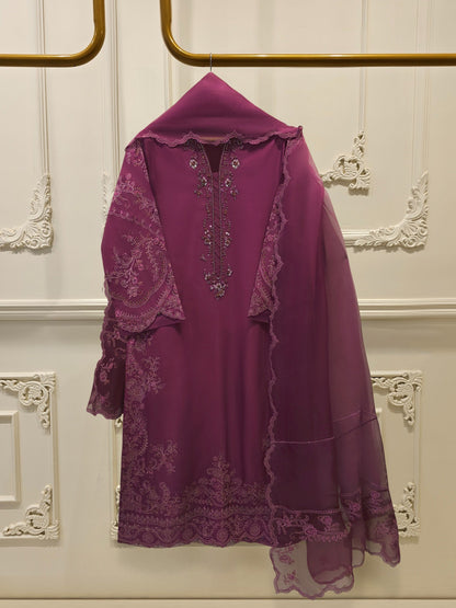 3 Piece - Pure Khaddi Silk Embroidered Suit