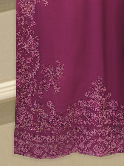 3 Piece - Pure Khaddi Silk Embroidered Suit