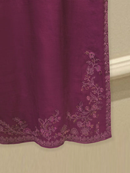 3 Piece - Pure Khaddi Silk Embroidered Suit