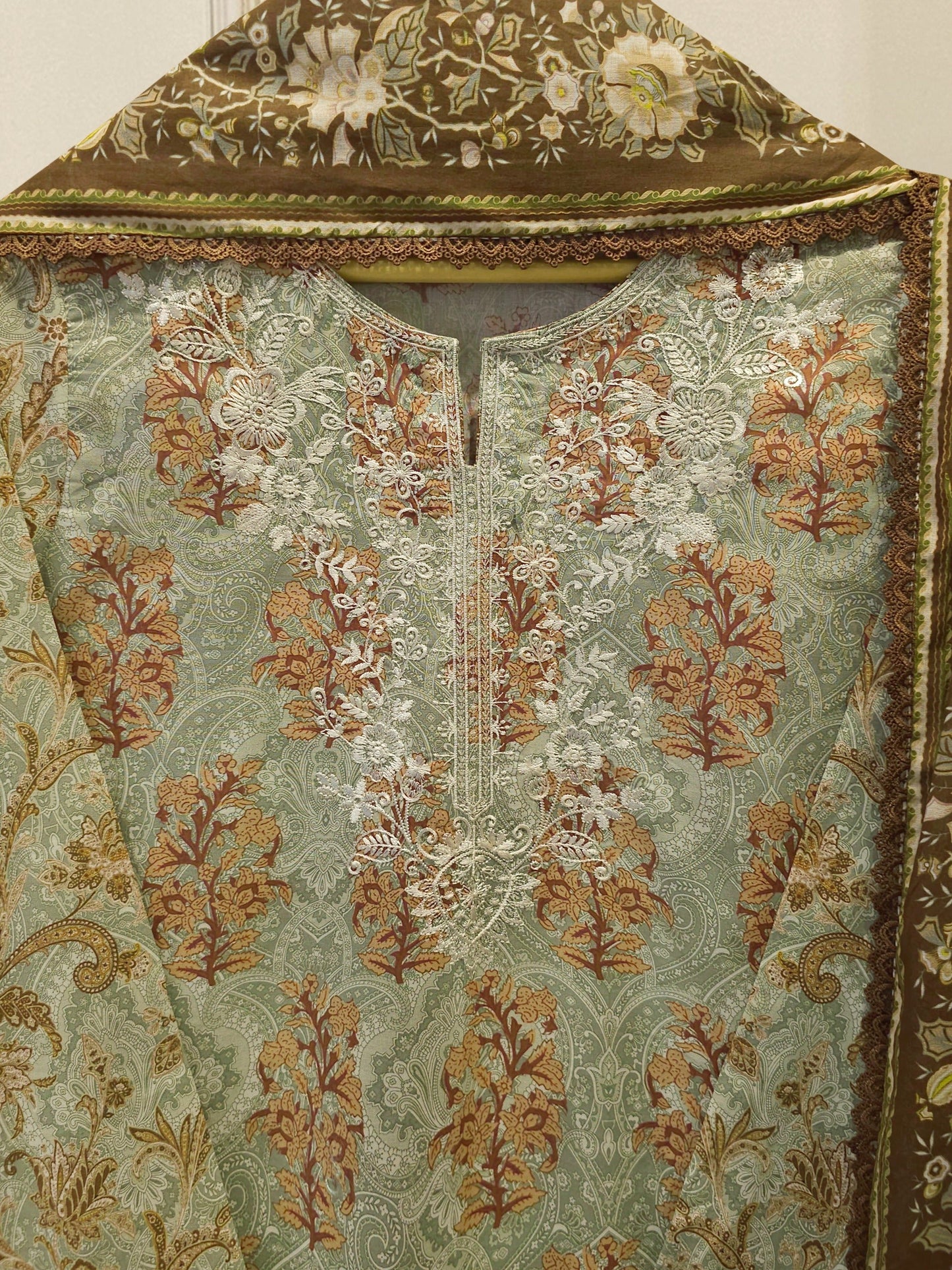2 Piece -Digital Printed Embroidered Cambric Suit