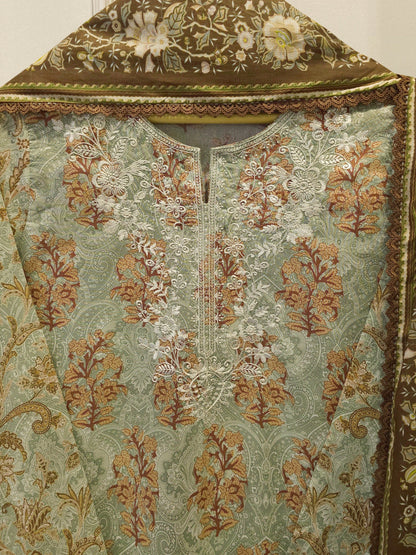 2 Piece -Digital Printed Embroidered Cambric Suit